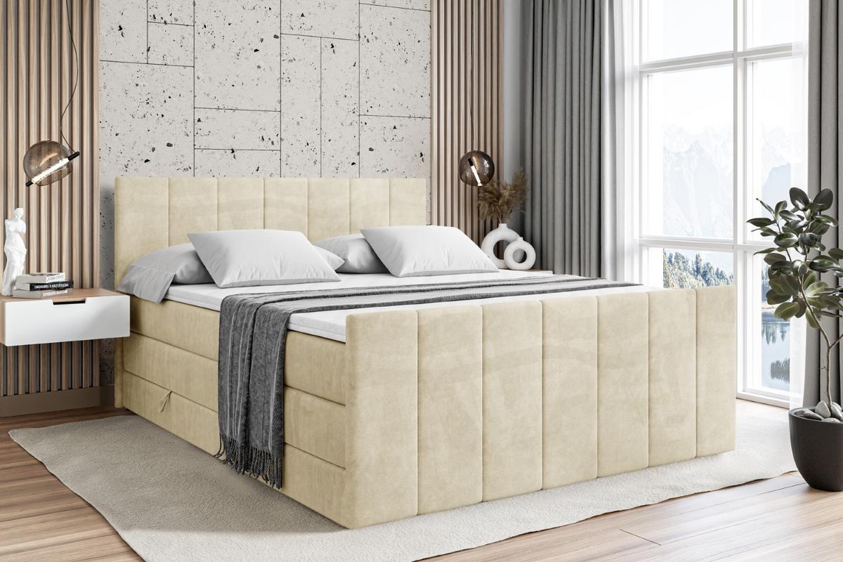 BOXSPRINGBETT MOETI-Z KING - 180x200 - H3/H4 - Beige - Beige, Holzwerkstoff (180/200cm) - ALTDECOR