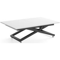 COUCHTISCH Axen höhenverstellbar ausziehbar, Weiß 120-160/80/38-75 cm - Schwarz/Weiß, Holzwerkstoff/Metall (80/160/75cm) - WFL GROUP