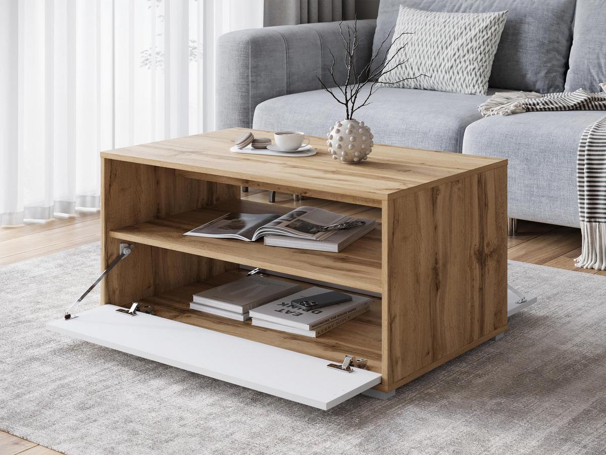 COUCHTISCH Nairobi II S02 - Eiche Wotan/Graphitfarben, Holzwerkstoff/Kunststoff (55/90/45cm) - MIRJAN24