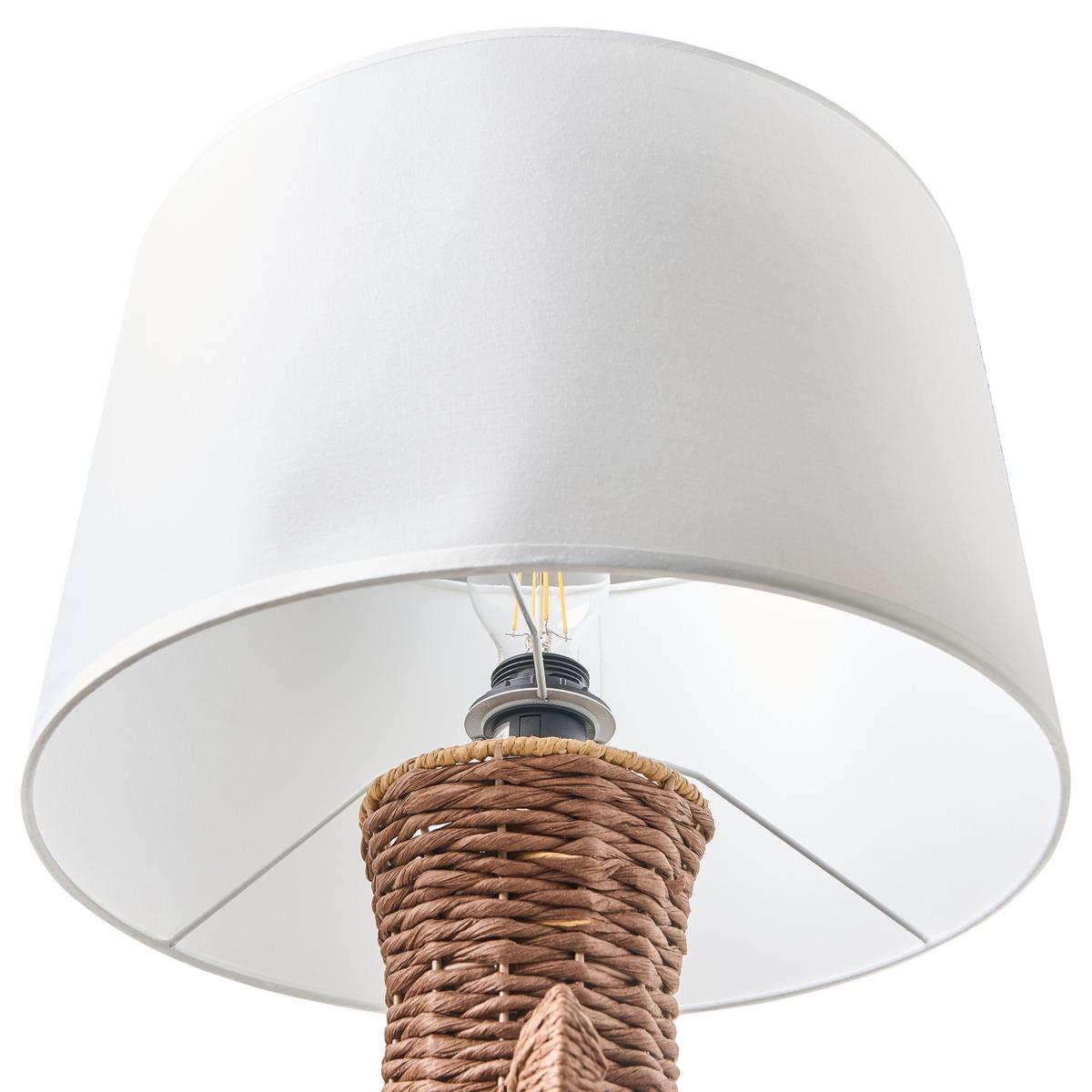 TISCHLAMPE Papierschnur Naturfarben Renard - Naturfarben/Braun, Papier (38/38/55cm) - Beliani