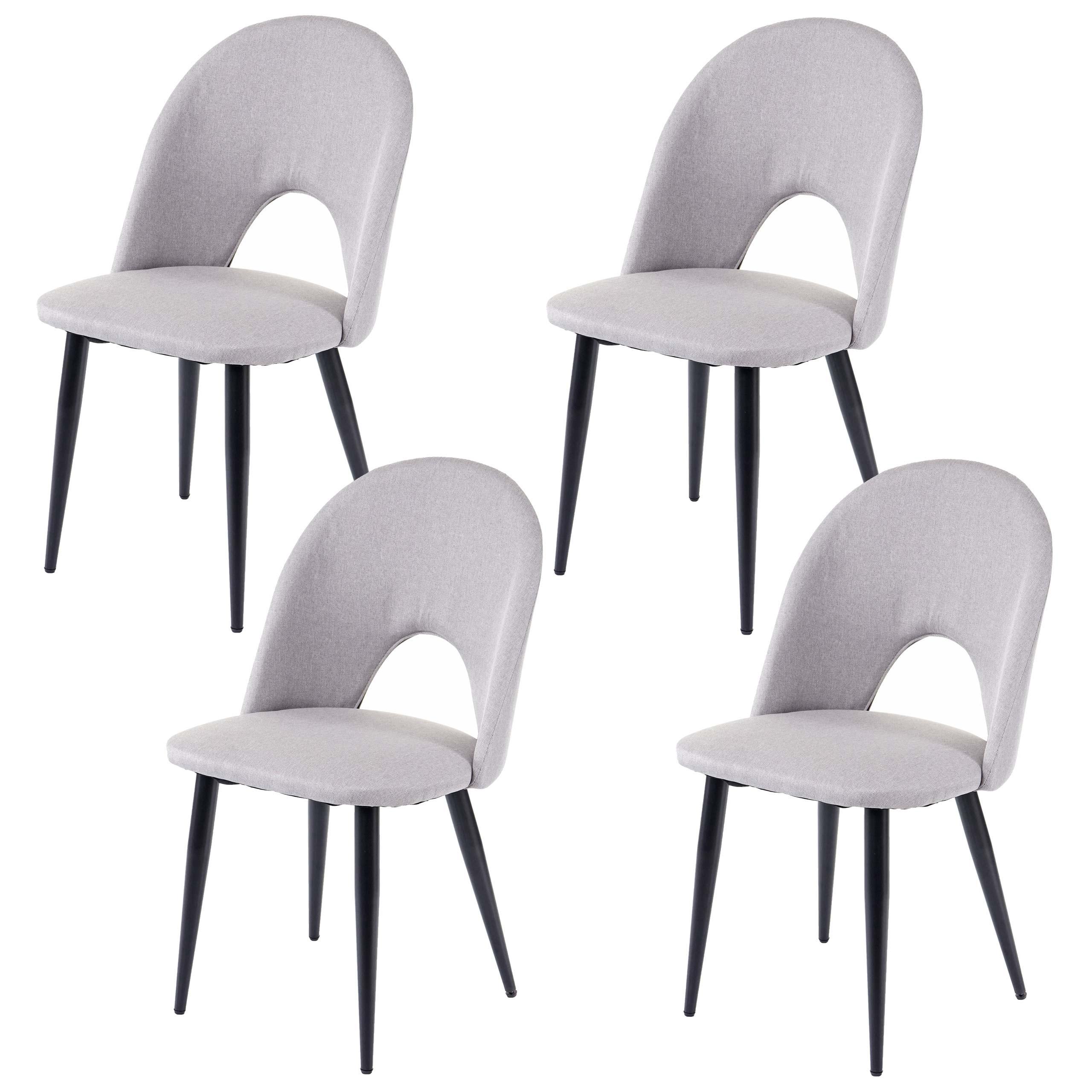ESSZIMMERSTUHL Hellgrau 4er-Set - Hellgrau/Grau, Textil (49/85/53cm) - MCW