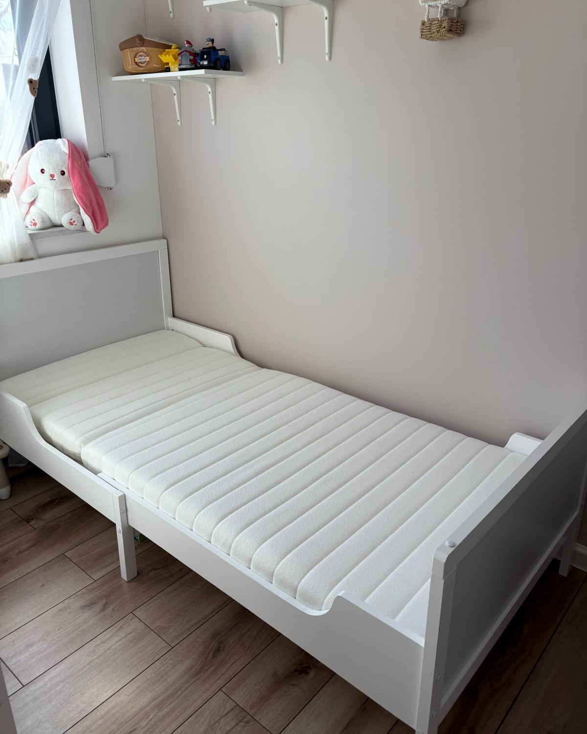 SCHAUMSTOFFMATRATZE für mitwachsendes Bett H2/3 Mittel 90/130/160/200 cm Clever - Weiß, Textil (90/130cm) - Beliani
