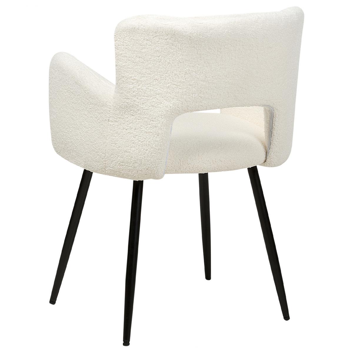 ESSZIMMERSTUHL 2er-Set Samtstoff Weiß Sanilac - Creme, Textil/Metall (52/75/44cm) - Beliani