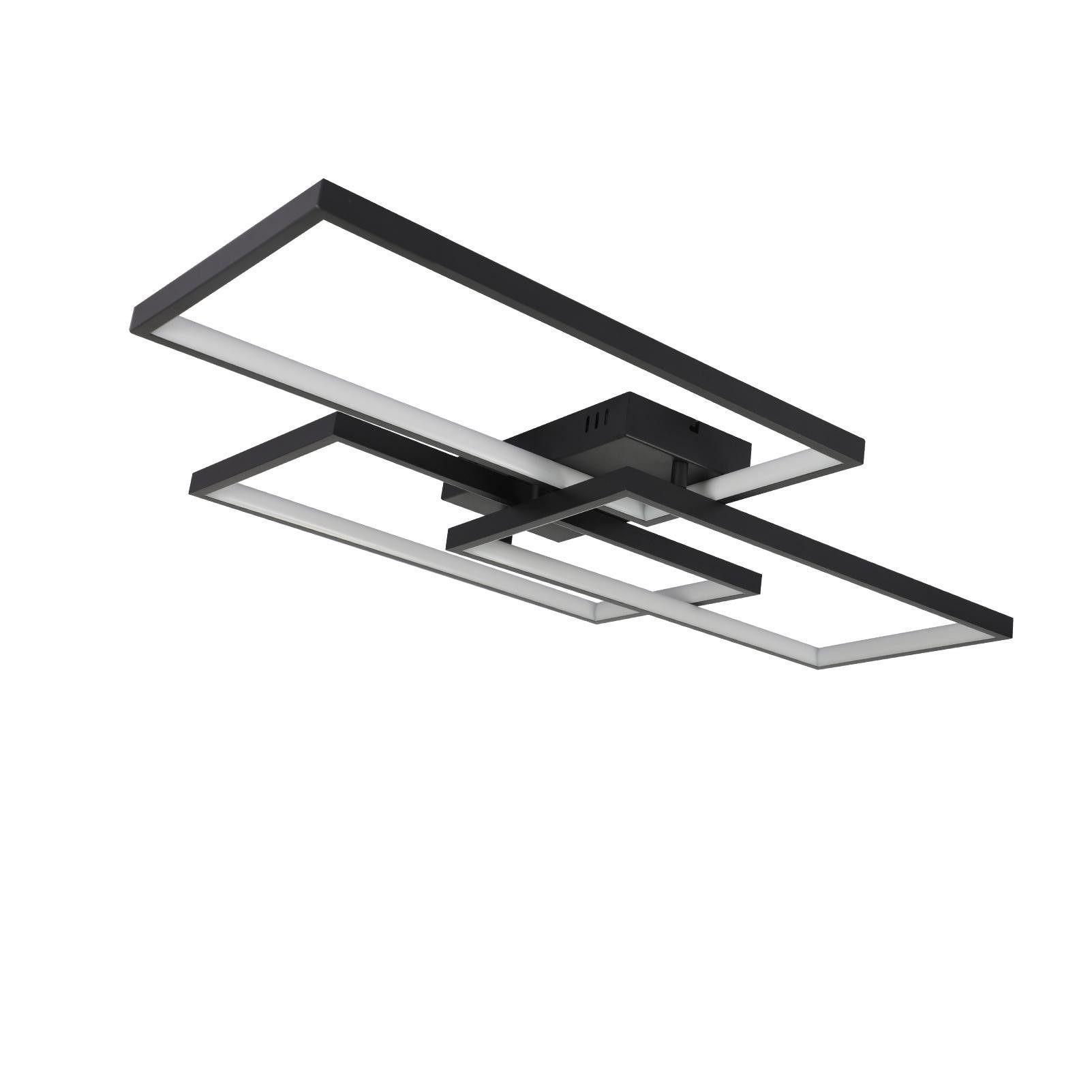 LED-DECKENLEUCHTE Schildbruch 53.5/8.0/80.0 cm - Schwarz, Metall (80/53.5/8cm) - ZMH
