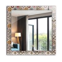 SPIEGEL 60 x 60 cm Rechteckig mit Aufdruck - Multicolor/Braun, Glas (60/60/0.4cm) - TULUP