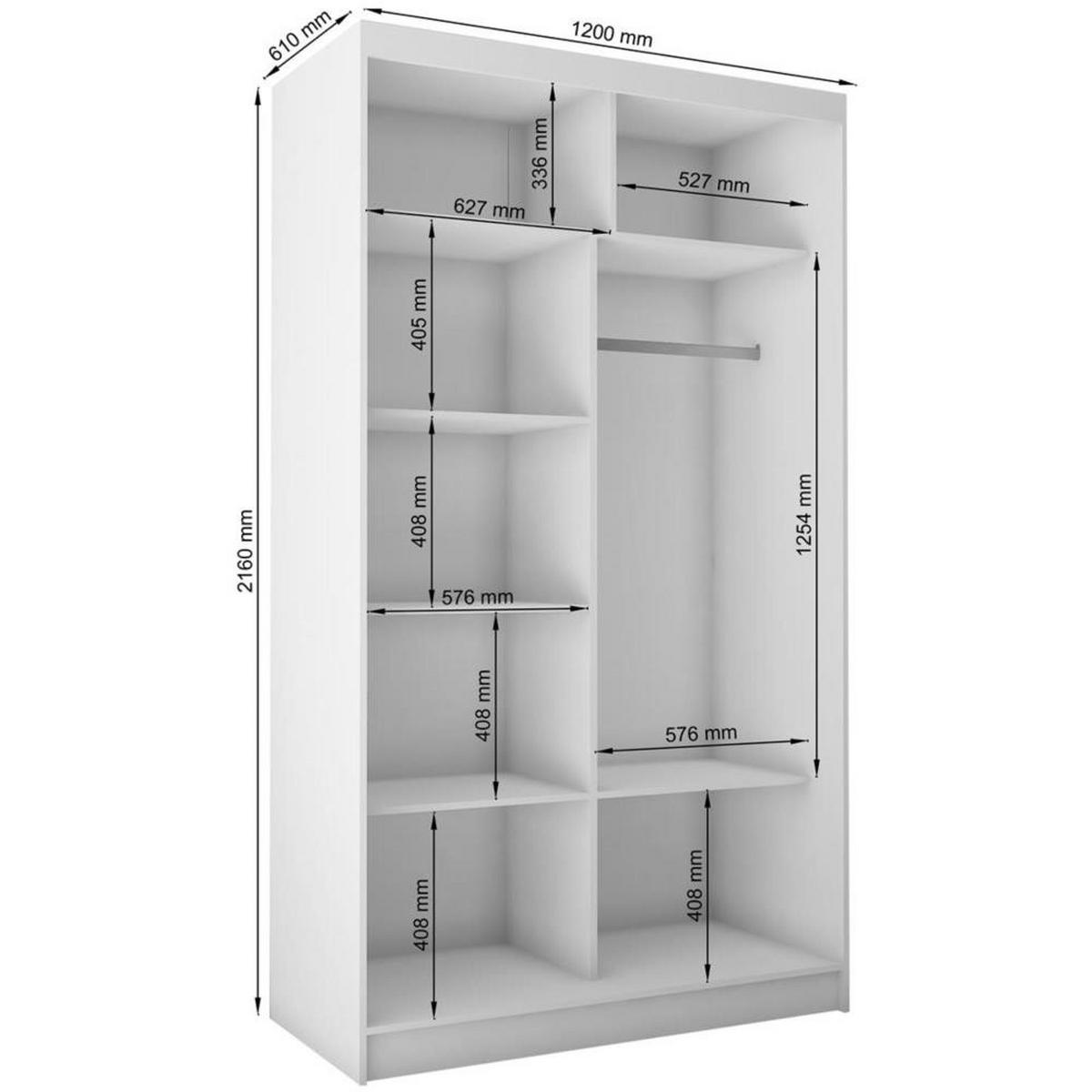 SCHWEBETÜRENSCHRANK Gaja 120/216/61 schwarz mit Spiegel - Schwarz, Holzwerkstoff (120/216/61cm) - Beautysofa