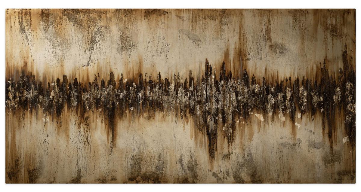 ACRYLBILD HANDGEMALT 140/70 cm - Braun, Holz/Textil (140/70cm) - KUNSTLOFT
