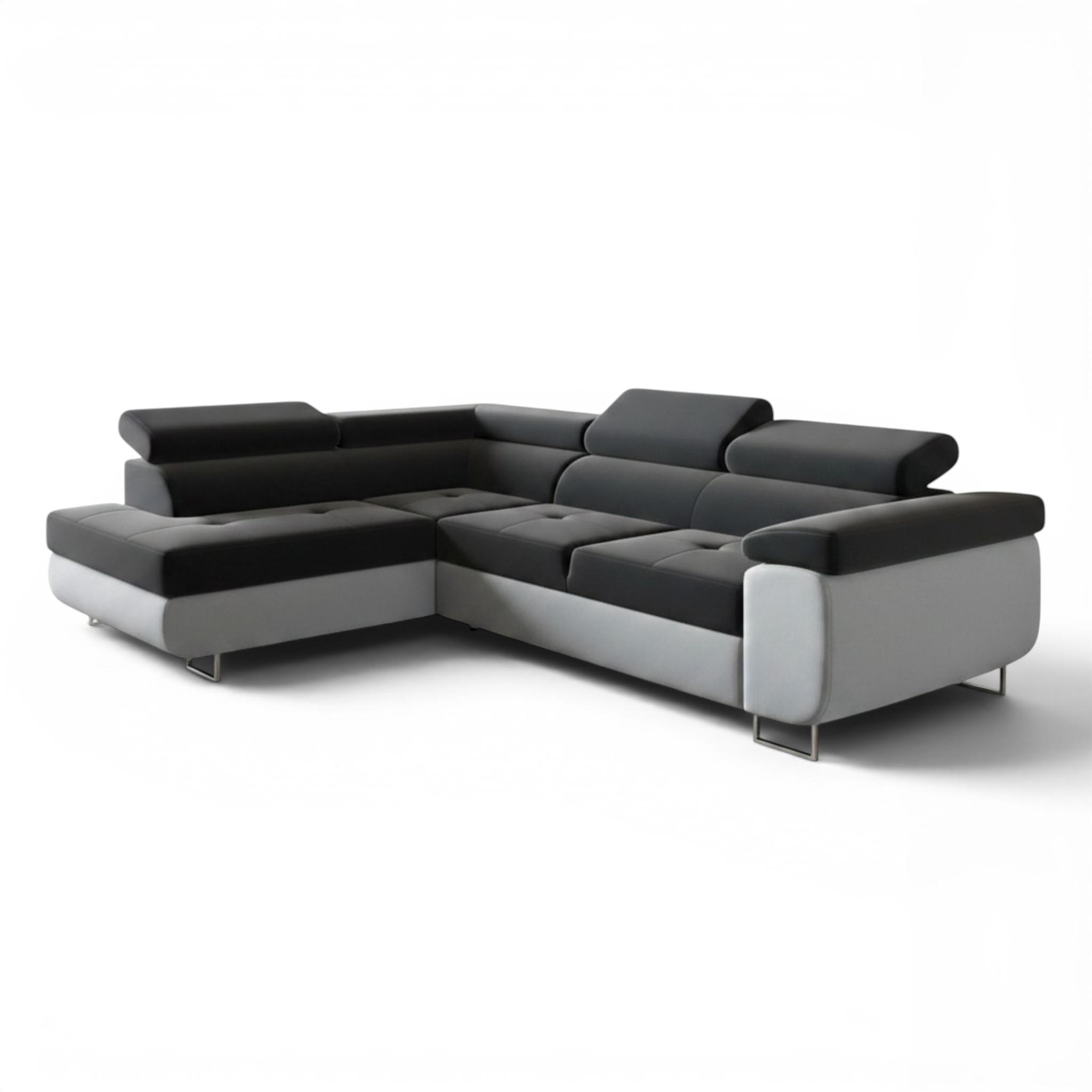 ECKSOFA Jade Mit Schlaffunktion - Grau, Holzwerkstoff/Textil (202/275cm) - Fun Möbel