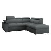 ECKSOFA Boston 2RR1P, Seite: Rechts 2R+R+1P(65)+PUFAP - Silberfarben/Blaugrau, Holz/Textil (260/230cm) - MIRJAN24