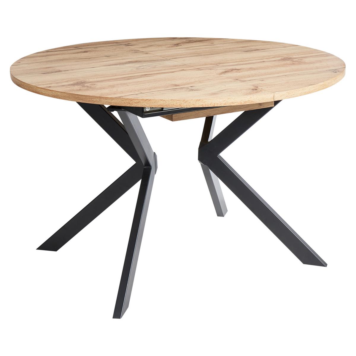 ESSTISCH ausziehbar Hellbraun 120-160/120 cm Carlea - Hellbraun, Holzwerkstoff (120/120/77cm) - Beliani