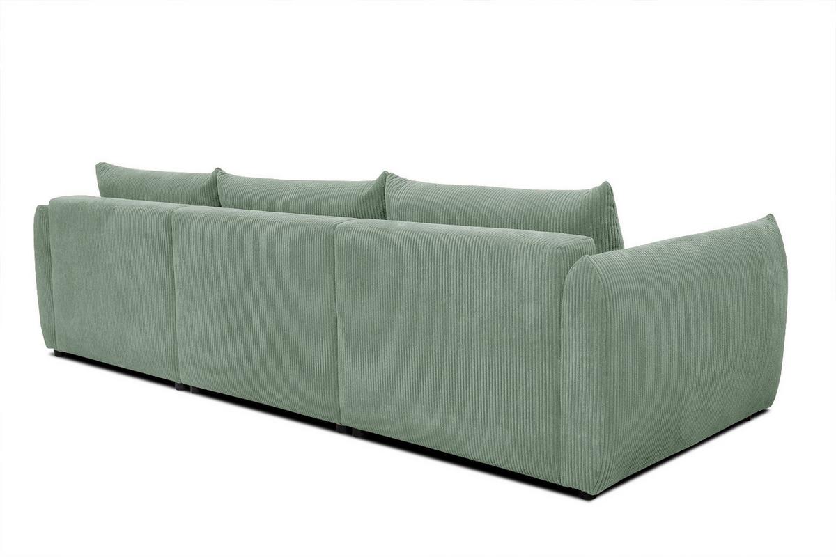 ECKSOFA TAUER 5-Sitzer, mintgrün - Schwarz/Mintgrün, Holzwerkstoff/Kunststoff (294/173cm) - Wozimo