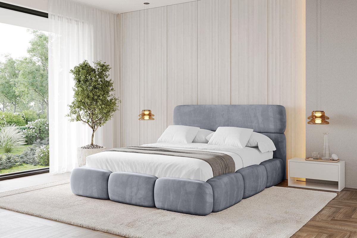 POLSTERBETT mit Bettkasten und Lattenrost, Boxbett ohne Matratze - ELVA 180x200 Grau - Grau, Holzwerkstoff/Textil (180/200cm) - ALTDECOR