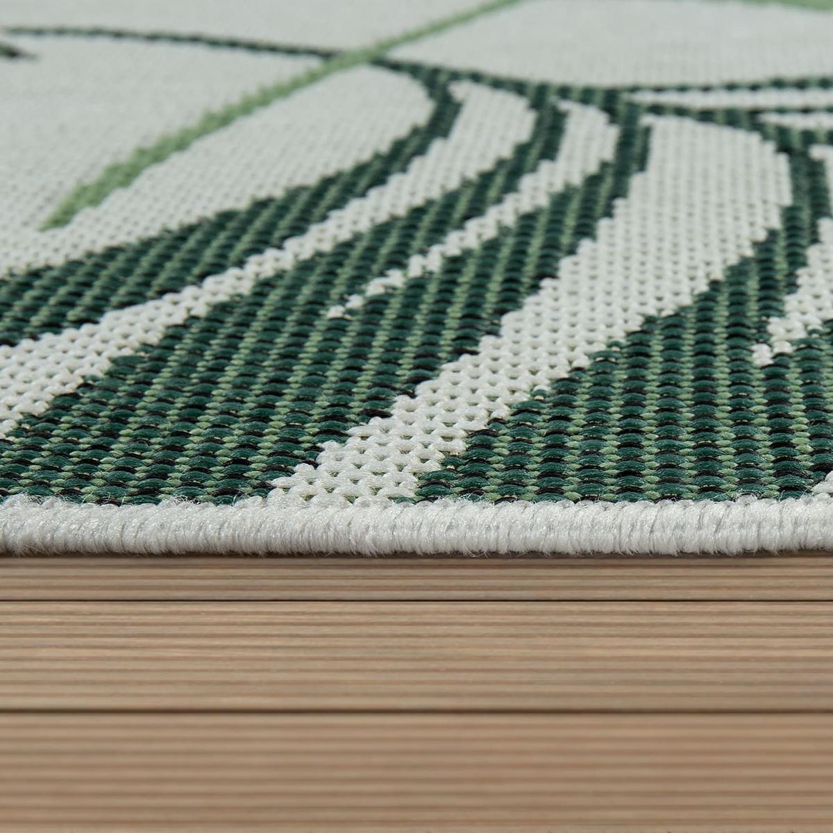 OUTDOORTEPPICH, mit Palmblatt-Muster, Grün, 120 x 170 cm - Grün, Textil (170/120cm) - KADIMA DESIGN