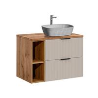 WASCHTISCH 80.6cm Adriel Kaschmir, Holz und Stein - Beige, Holzwerkstoff (80.6/59/46cm) - Petits-meubles