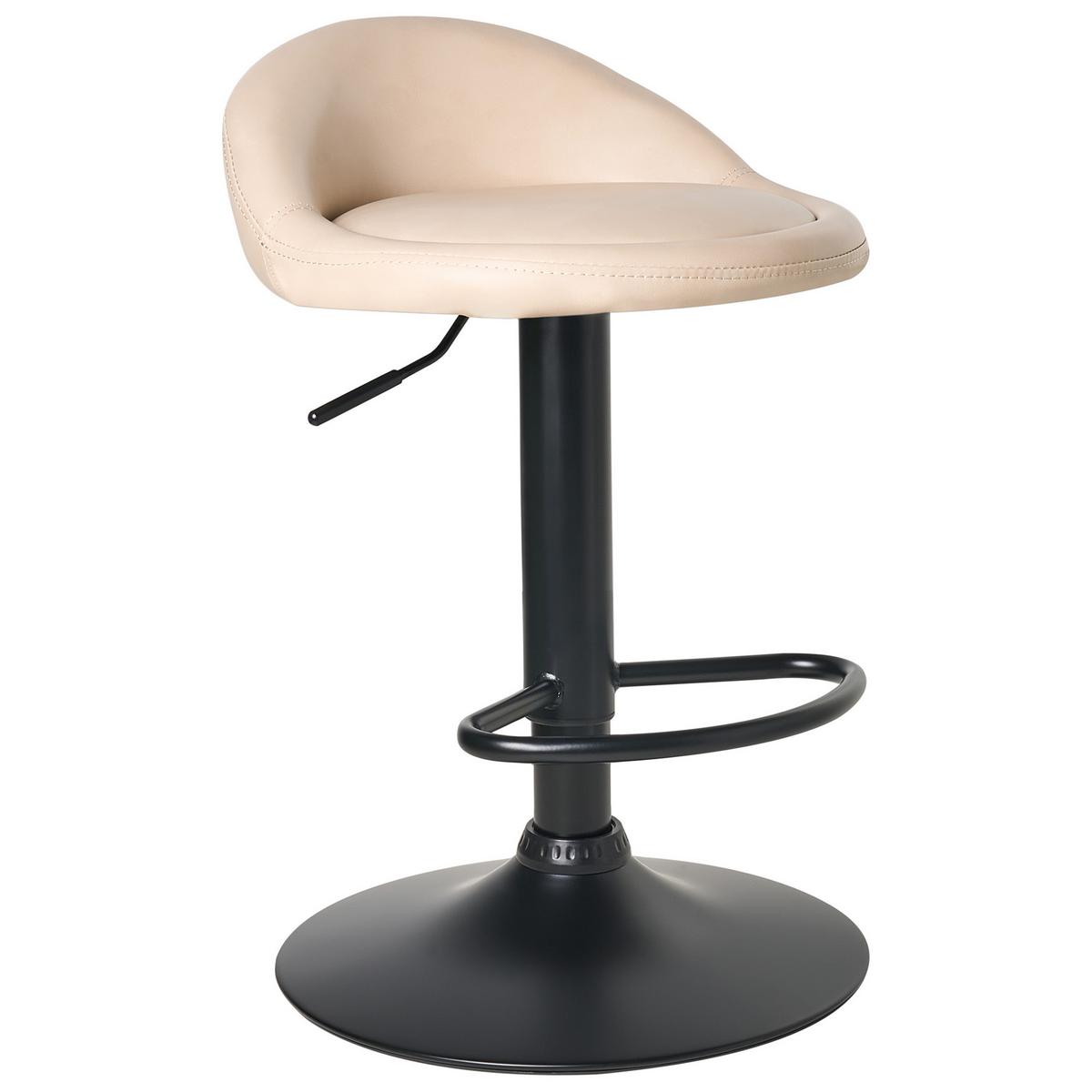 BARHOCKER 2er-Set Hellbeige Meeder - Beige/Schwarz, Kunststoff (38/69/40cm) - Beliani