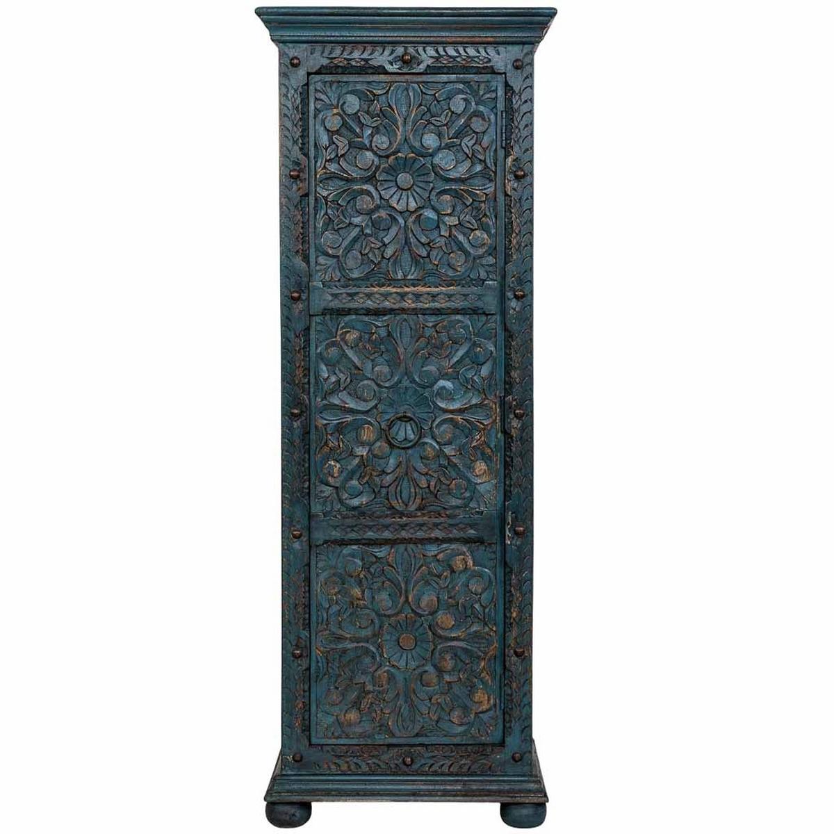 KLEIDERSCHRANK aus holz 53x40x149cm - Blau, Holz (53/149/40cm) - Wanderlust