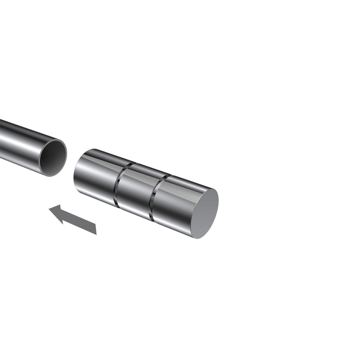 ENDSTÜCKE FÜR GARDINENSTANGEN 20 mm Ø, Elanto Chrom, Packung 2 Stück - Chromfarben, Metall (6.4/2.4/2.4cm) - INTERDECO