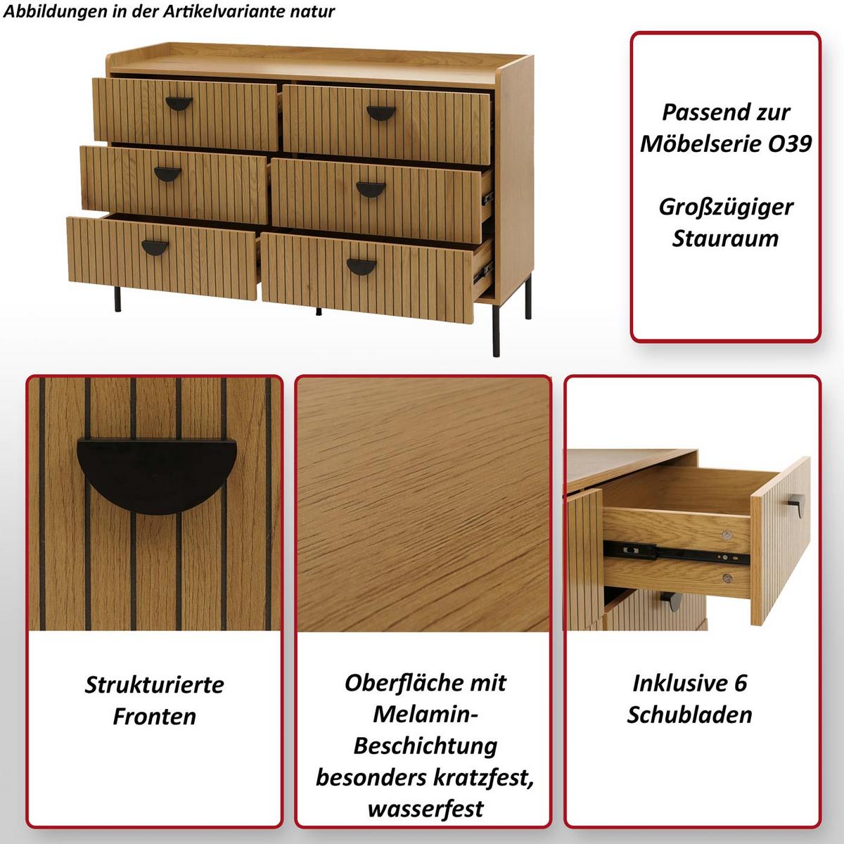 KOMMODE Beige - Beige, Holz (120/80/44cm) - MCW