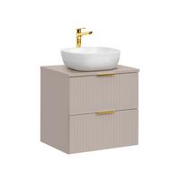 WASCHTISCH 60.6cm Adriel Beige - Beige/Goldfarben, Holzwerkstoff (60.6/59/46cm) - Petits-meubles