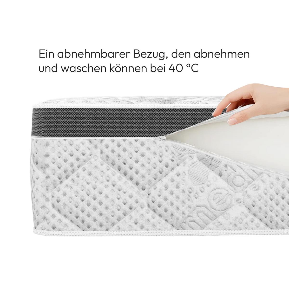 WENDEMATRATZE Mediro Flex 23 cm,7-Zone, mit Visco-Schaum, H3/H4, 160x200 - Weiß, Kunststoff (160/200cm) - Beautysofa