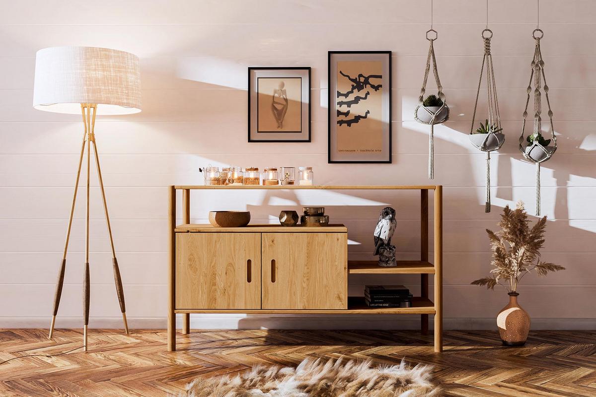 REGAL INA Wildeiche - Alteiche, Holz (142/86/46cm) - byoak