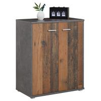 SCHUHSCHRANK LENNIS Old Style/Beton dunkel - Dunkelgrau/Dunkelbraun, Holzwerkstoff (60/70/35cm) - CARO-Möbel