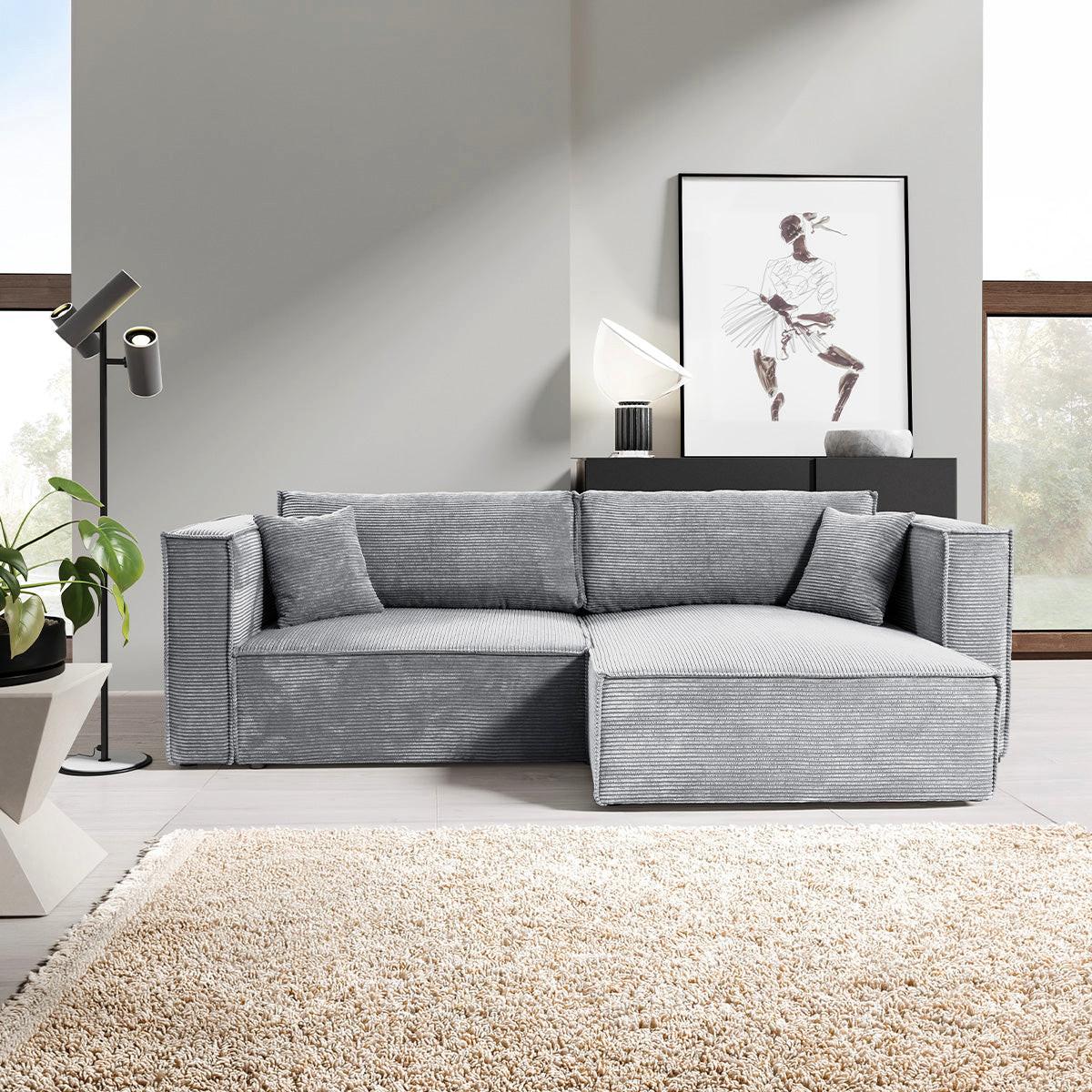 SOFA Jimmy 3 Sitzplätze Hellgrau - Grau, Holz (245/77/148cm) - Petits-meubles