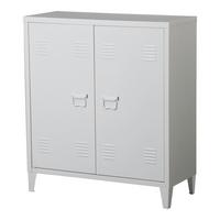 METALLSCHRANK Oripää - Weiß, Metall (80/90/33cm) - [en.casa]
