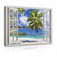 BILDER auf Leinwand Strand Meer Modern 100x70 - Multicolor, Holzwerkstoff (100/70cm) - Wallarena