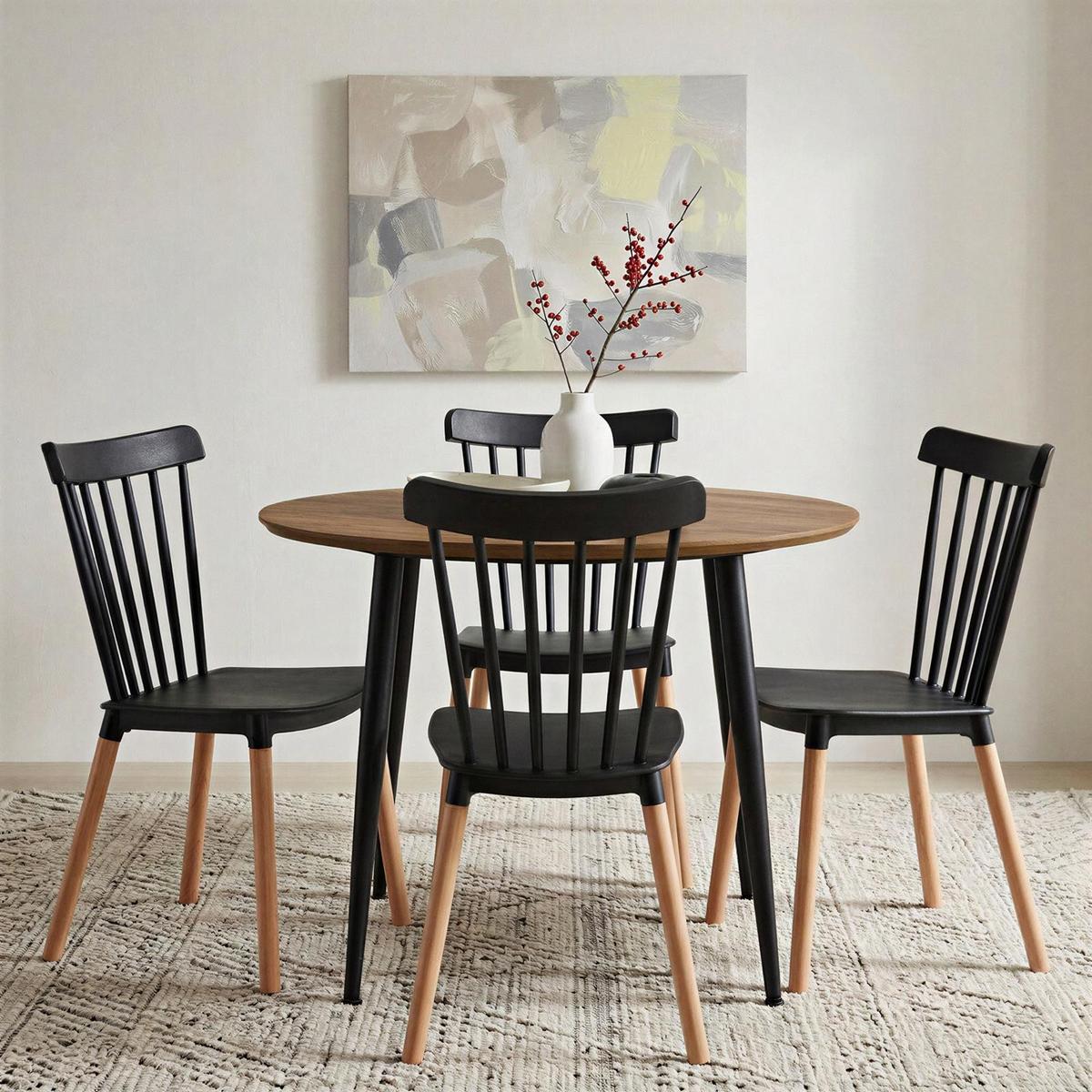 ESSZIMMERSTUHL RAVI 4er-Set schwarz - Schwarz, Kunststoff (43/81/40cm) - IDIMEX