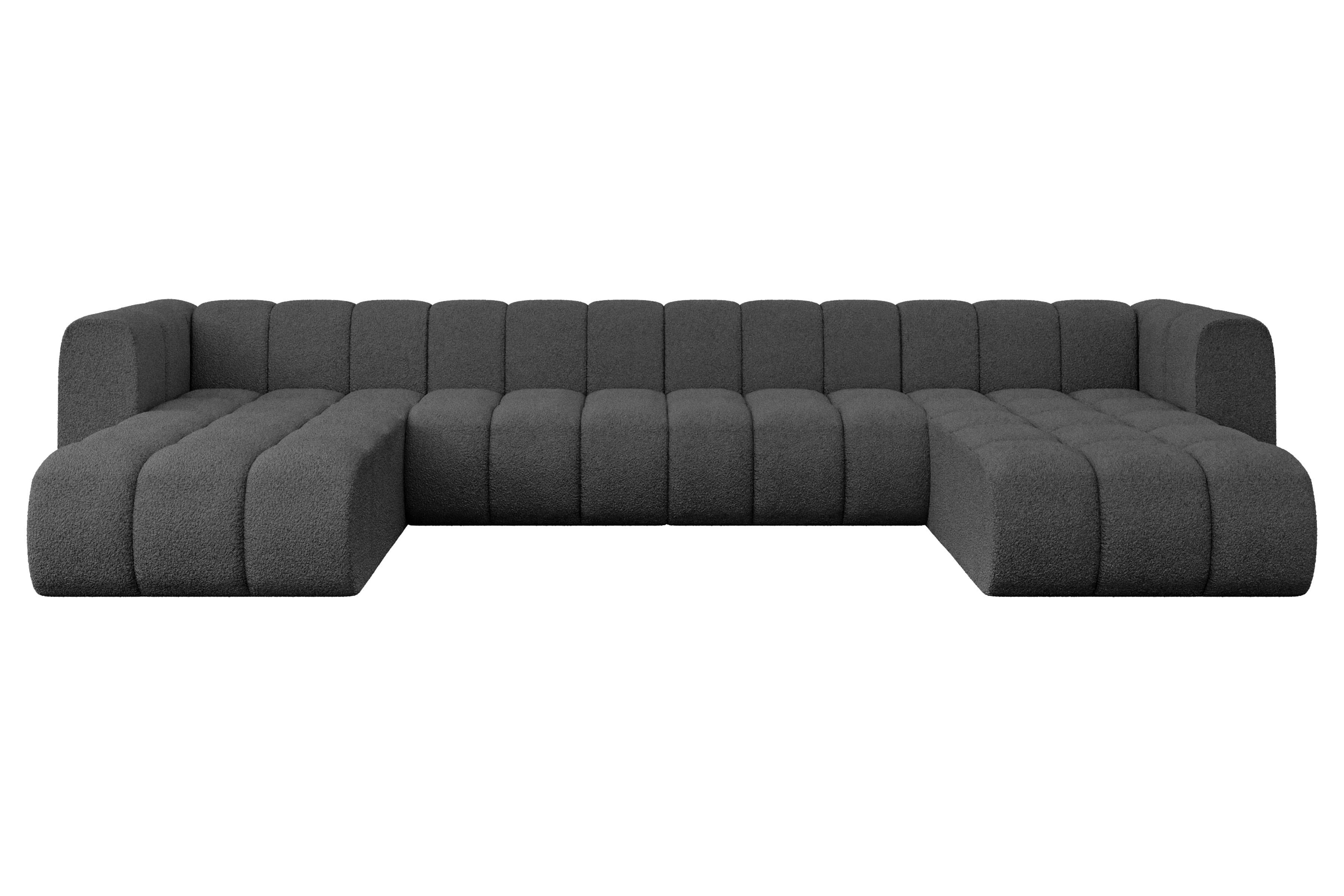 WOHNLANDSCHAFT modulares Sofa Joren-U2 - 410x177x70 cm Grau - Grau, Holzwerkstoff/Textil (410/70/177cm) - ALTDECOR
