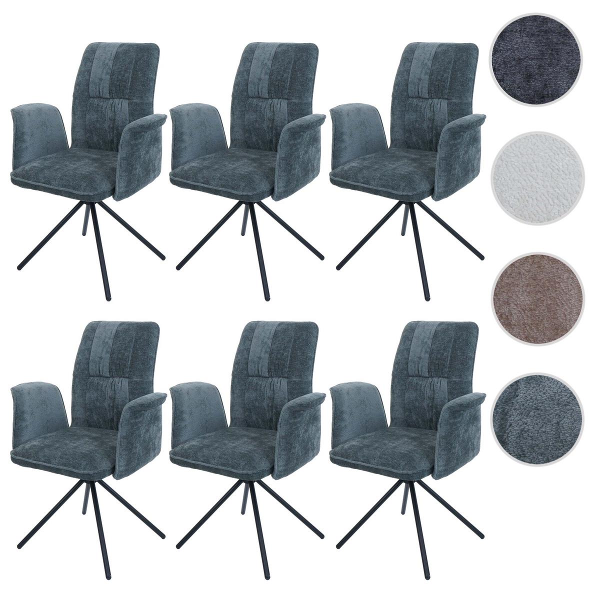 ESSZIMMERSTUHL Blau 6er-Set - Blau/Petrol, Textil (70/94/60cm) - MCW