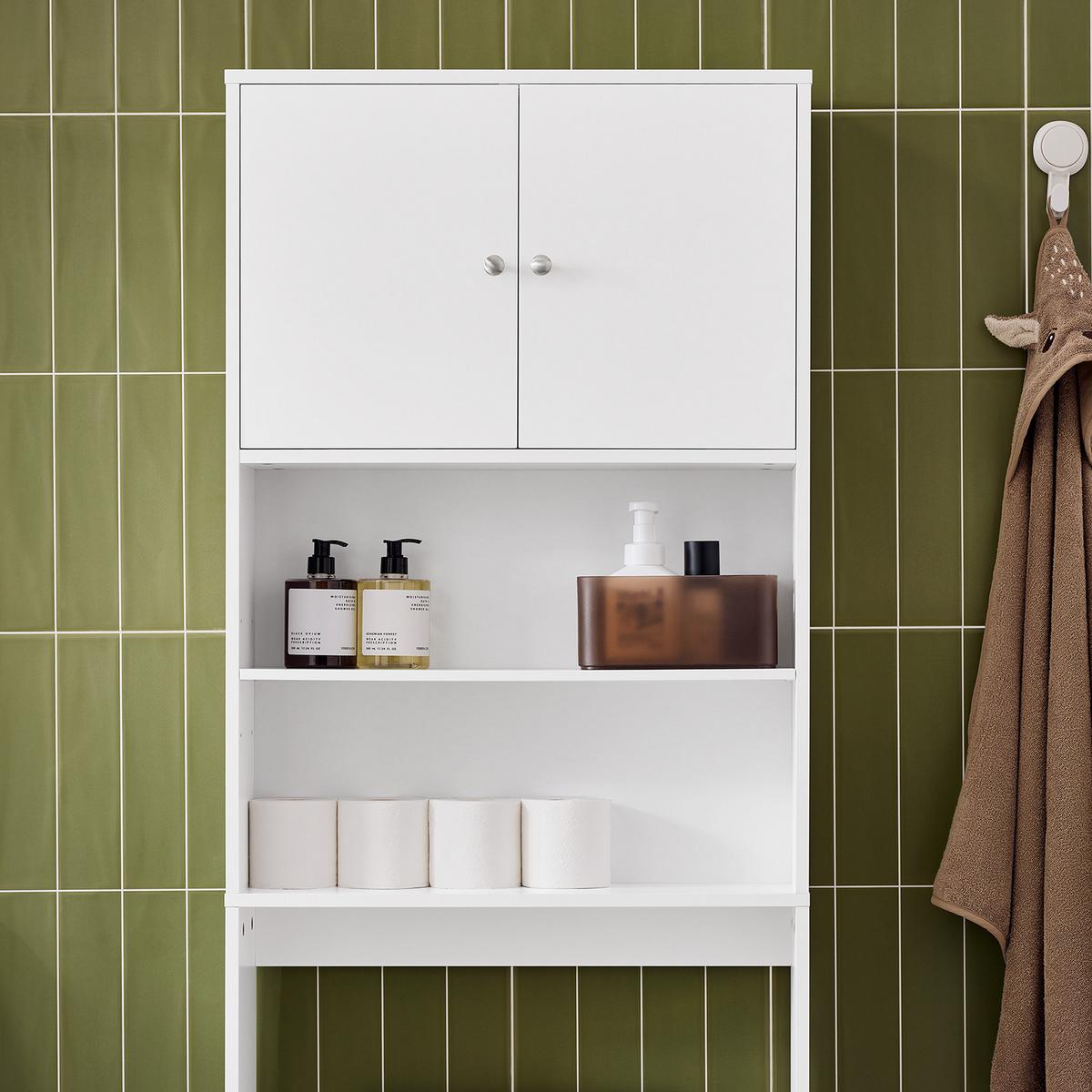 WASCHMASCHINENSCHRANK Weiß - Weiß, Holzwerkstoff (65/182/20cm) - SoBuy