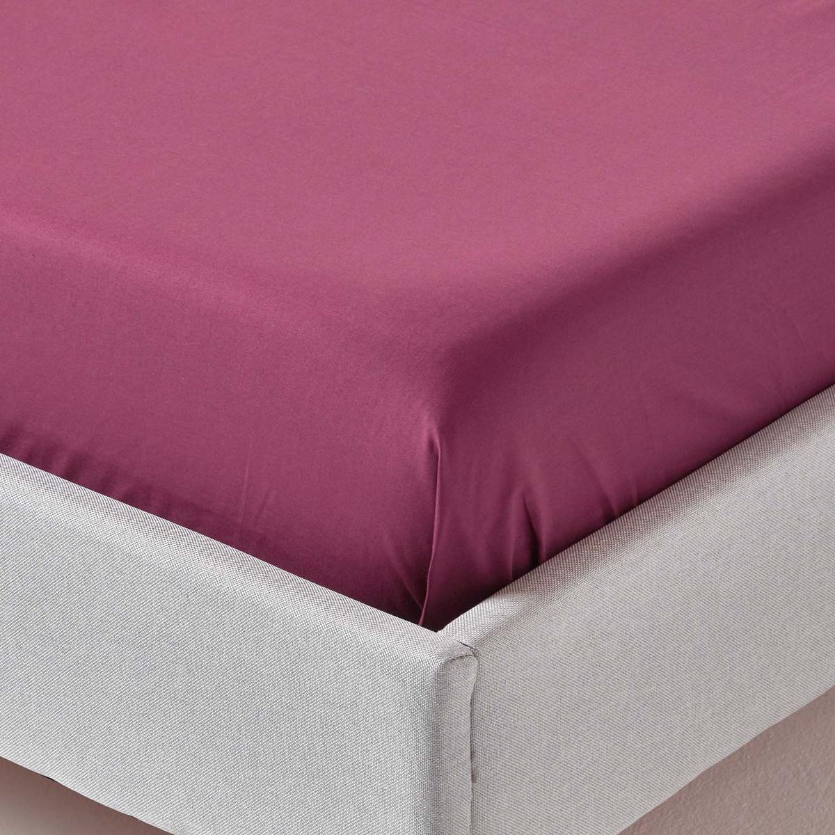 BETTLAKEN ohne Gummizug, Ägyptische Baumwolle, Fadendichte 200 - Beere, Textil (240/275cm) - Homescapes