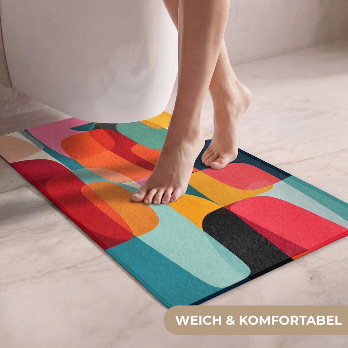 WC-VORLEGER Formen - Bunt - Abstrakt - Flugzeuge WC Teppich 50x80 cm - Multicolor, Textil (50/1cm) - OnlyWow
