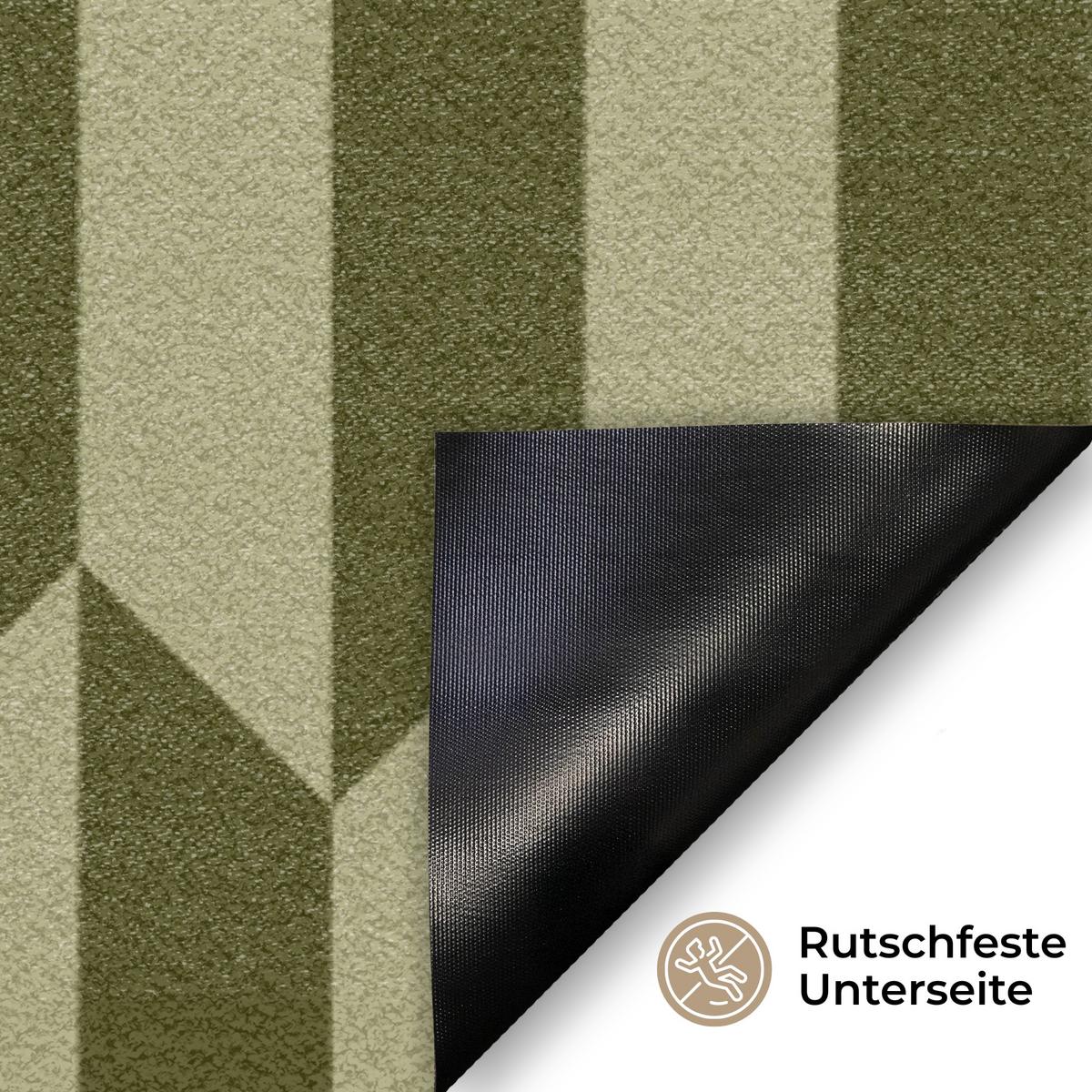 FUSSMATTE Muster - Abstrakt - Grün - Flugzeuge Flurteppich 90x60 cm - Olivgrün, Kunststoff (90/0.4cm) - MuchoWow