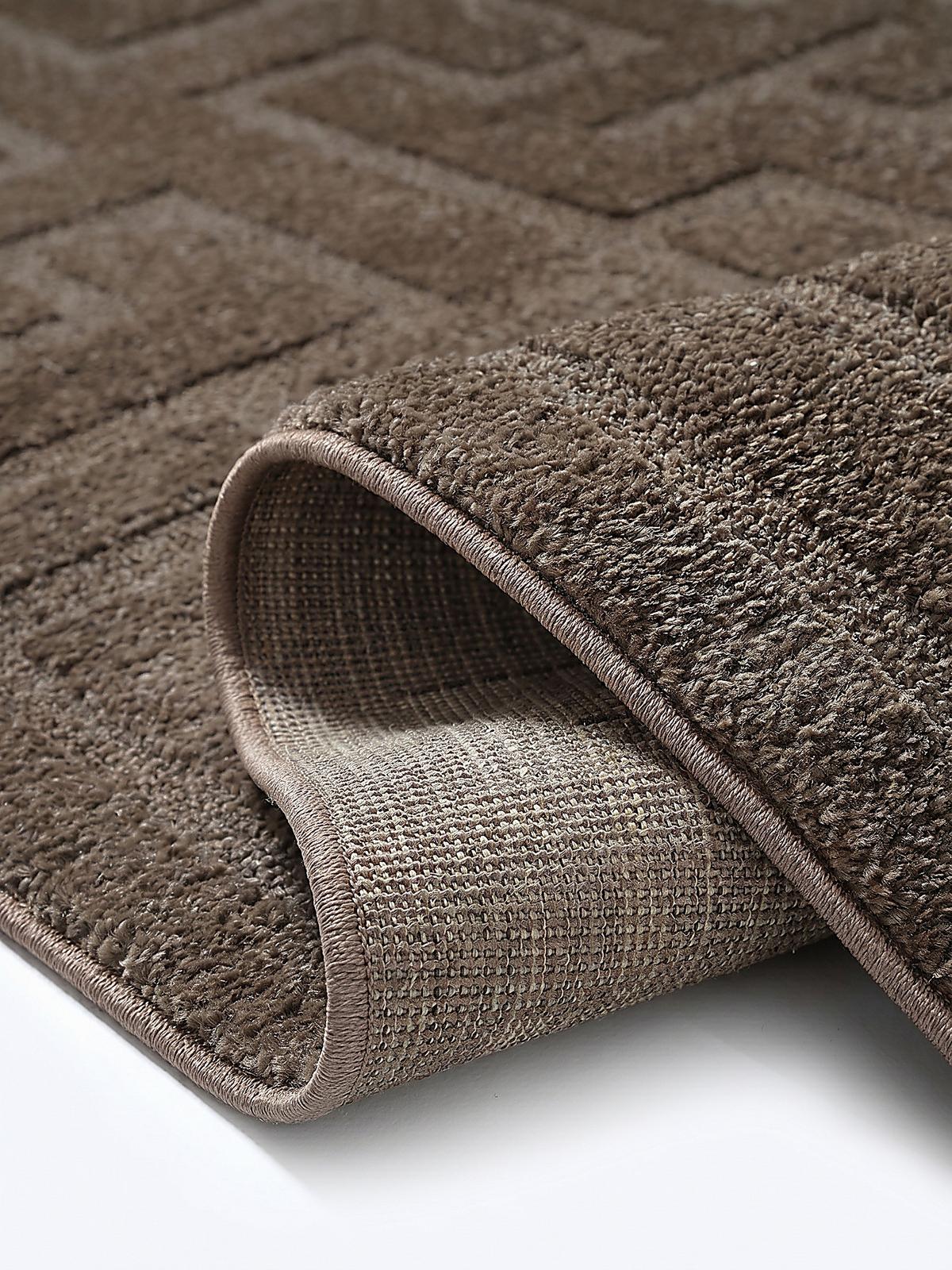 KURZFLORTEPPICH Geometrisch MUOTA Polypropylen Braun 120 x 160 cm - Braun, Textil (120/160cm) - KADIMA DESIGN