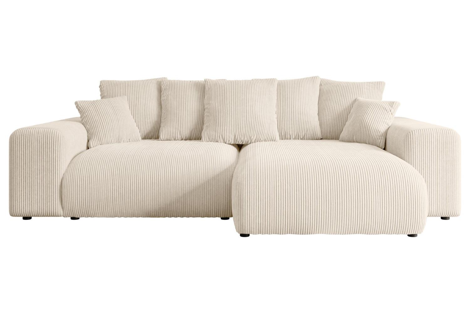 ECKSOFA Ottomane rechts ESKAR-L 266x176x72 Taupe Cord - Taupe/Schwarz, Holzwerkstoff/Kunststoff (176/266cm) - ALTDECOR