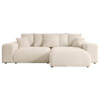 ECKSOFA Ottomane rechts ESKAR-L 266x176x72 Taupe Cord - Taupe/Schwarz, Holzwerkstoff/Kunststoff (176/266cm) - ALTDECOR
