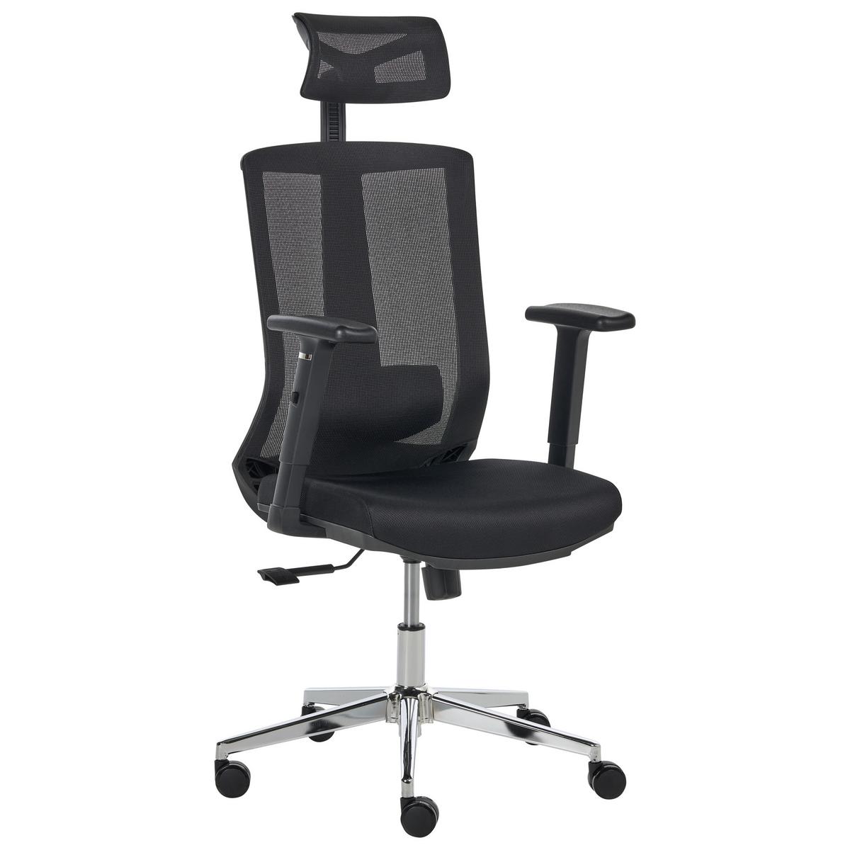 BÜROSTUHL Stoff Schwarz Enso - Schwarz, Textil (66/123/66cm) - Beliani
