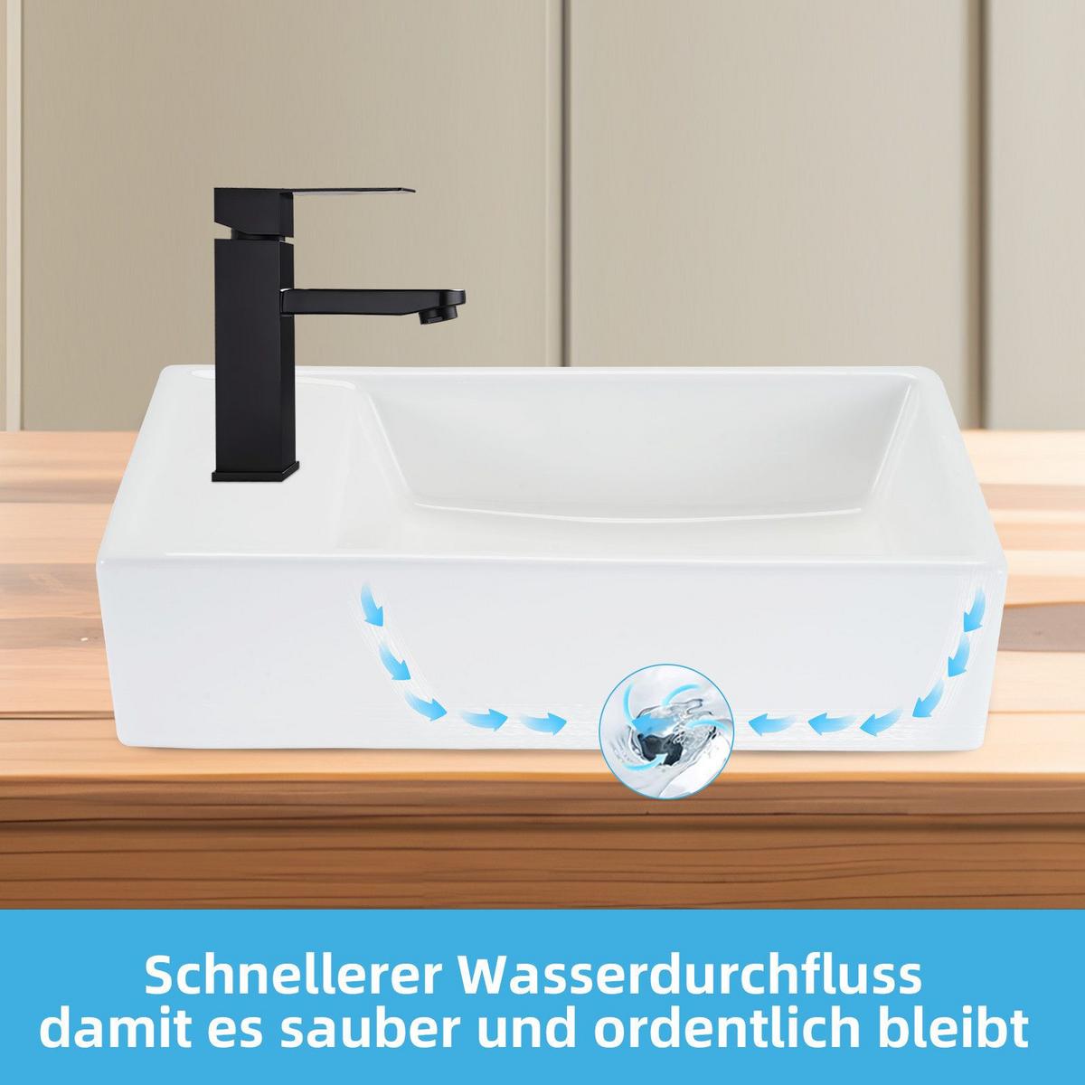 WASCHBECKEN Barr II 40/22/10cm - Weiß, Keramik (22/10/40cm) - Nettlife