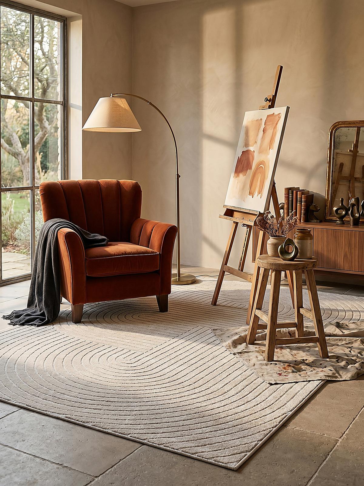 TEPPICH Outdoor Geometrisch MEZEN Polypropylen Creme 140 x 200 cm - Beige, Textil (140/200cm) - KADIMA DESIGN