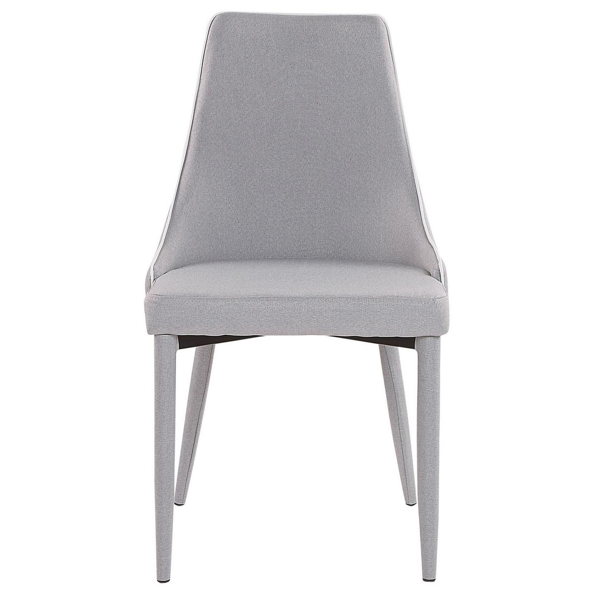 ESSZIMMERSTUHL 2er-Set Polsterbezug Grau Camino - Grau, Textil/Metall (50/90/60cm) - Beliani