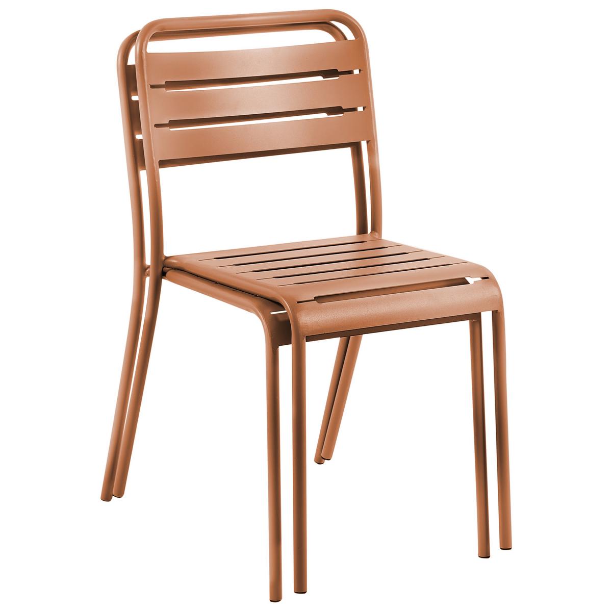GARTENSTUHL 2er-Set Metall Braun Lefkada - Braun, Metall (38/80/54cm) - Beliani