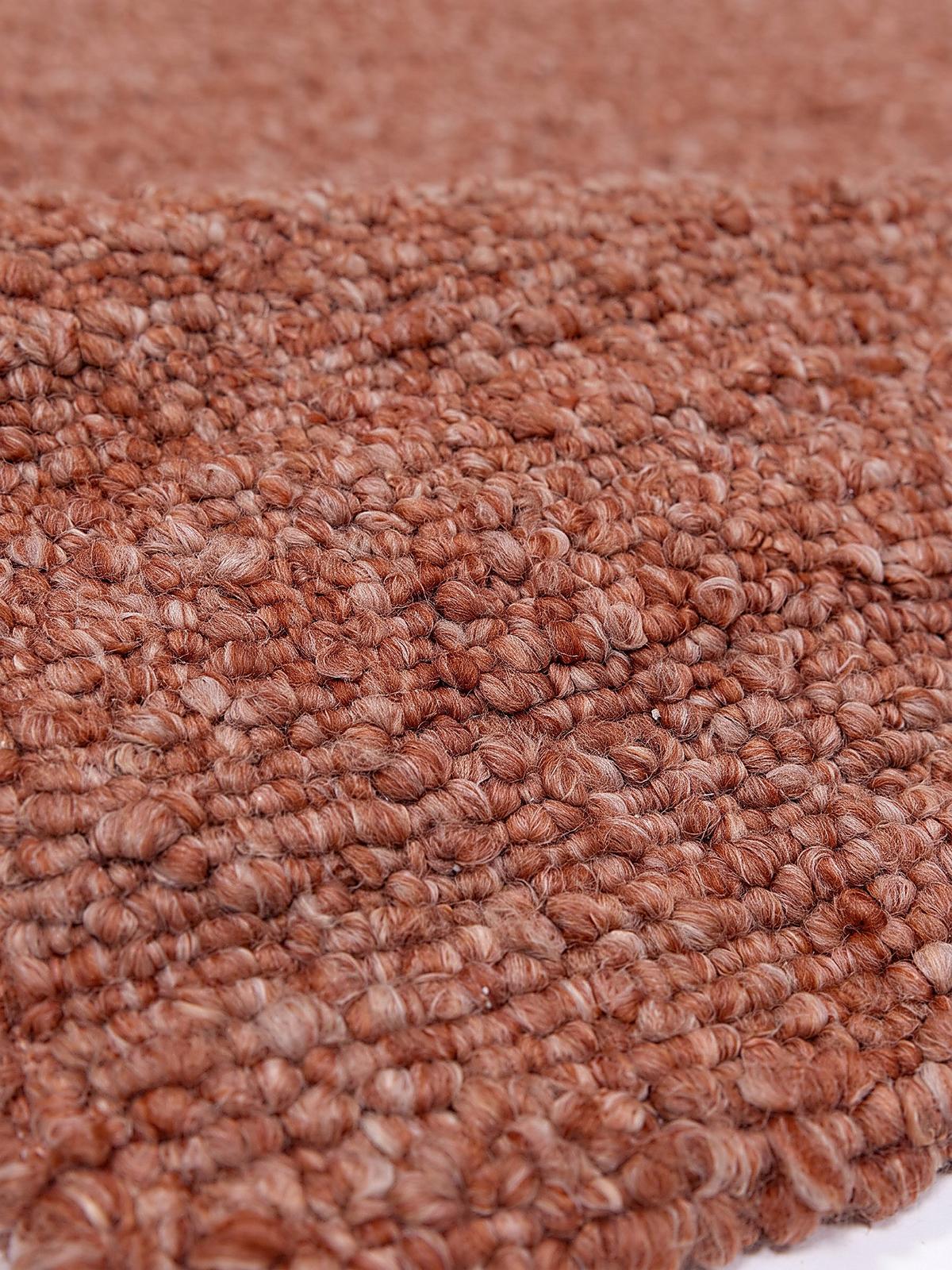 KURZFLORTEPPICH handgewebt GLAVEN, Bouclé-Struktur, Terrakotta, 200 x 290 cm - Orange, Textil (200/290cm) - KADIMA DESIGN