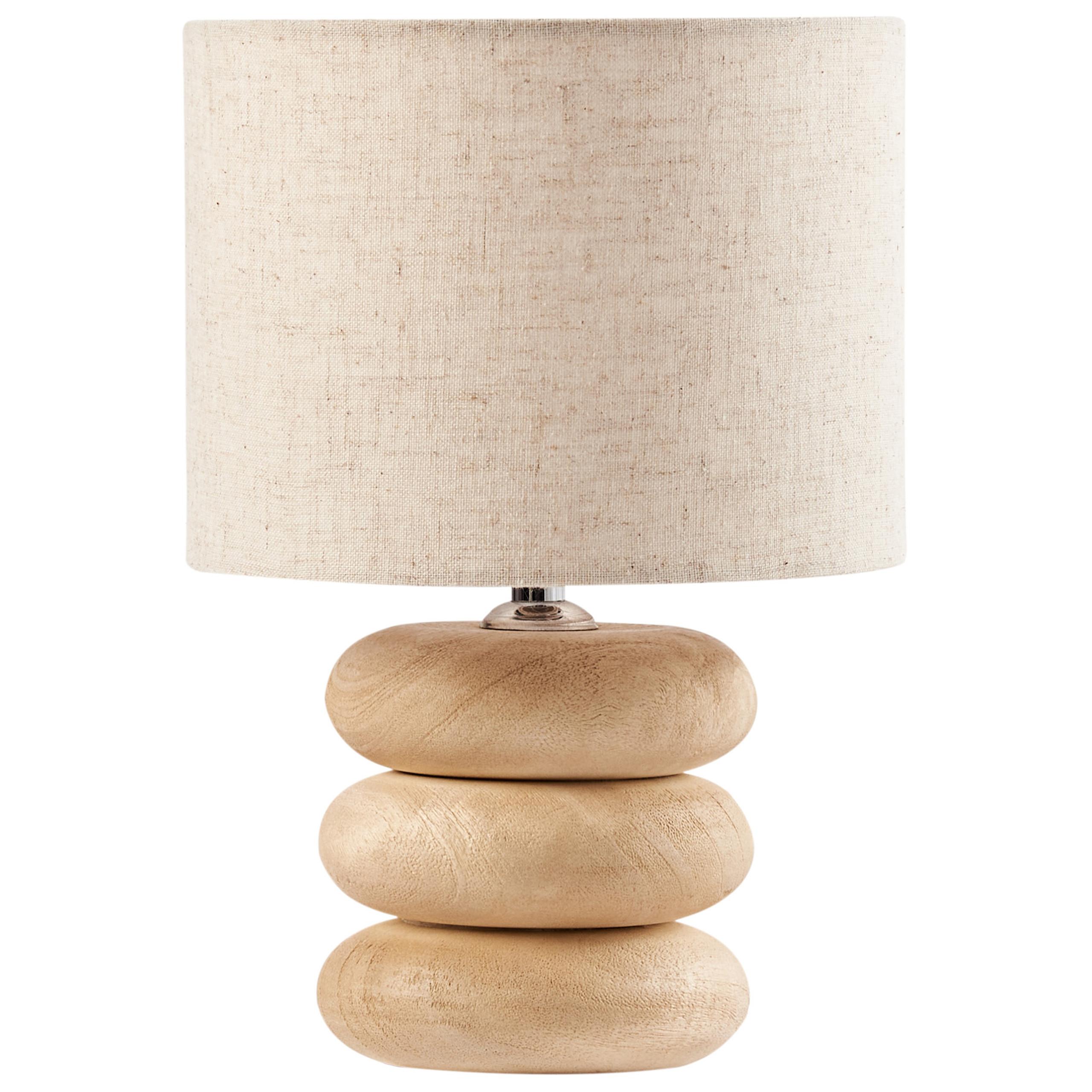 TISCHLAMPE Braun Betwa - Hellbraun/Beige, Holz (20/20/30cm) - Beliani