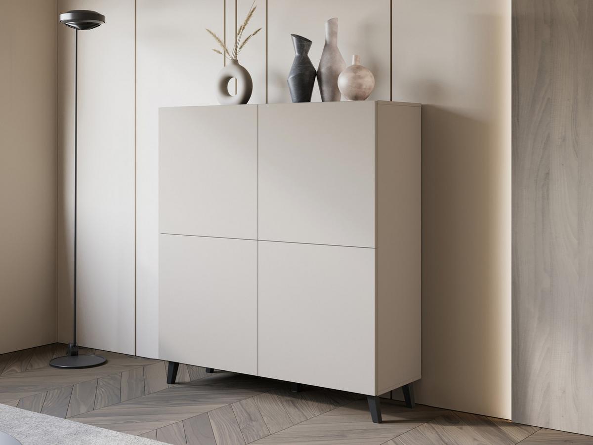 HIGHBOARD Phuket 120 - Kaschmir/Schwarz, Holzwerkstoff/Kunststoff (120/130/39cm) - MIRJAN24