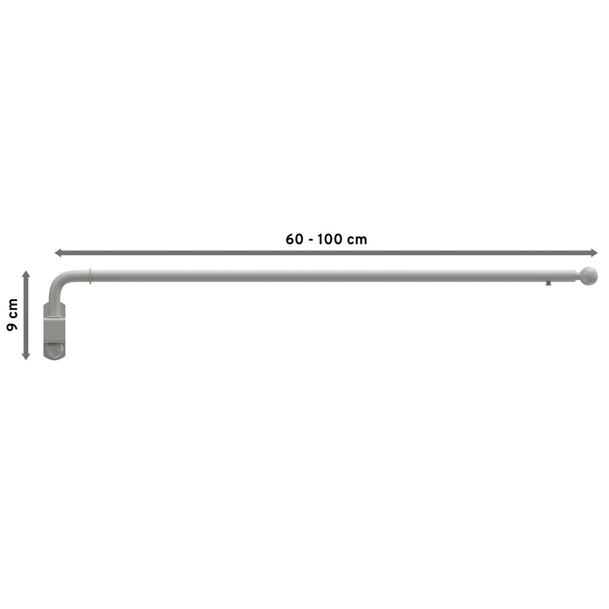 SCHWENKSTANGE / SCHWENKARM-GARDINENSTANGE Cassina 60-100 cm, 13 / 9 mm Ø, Weiß - Weiß, Metall (100cm) - INTERDECO