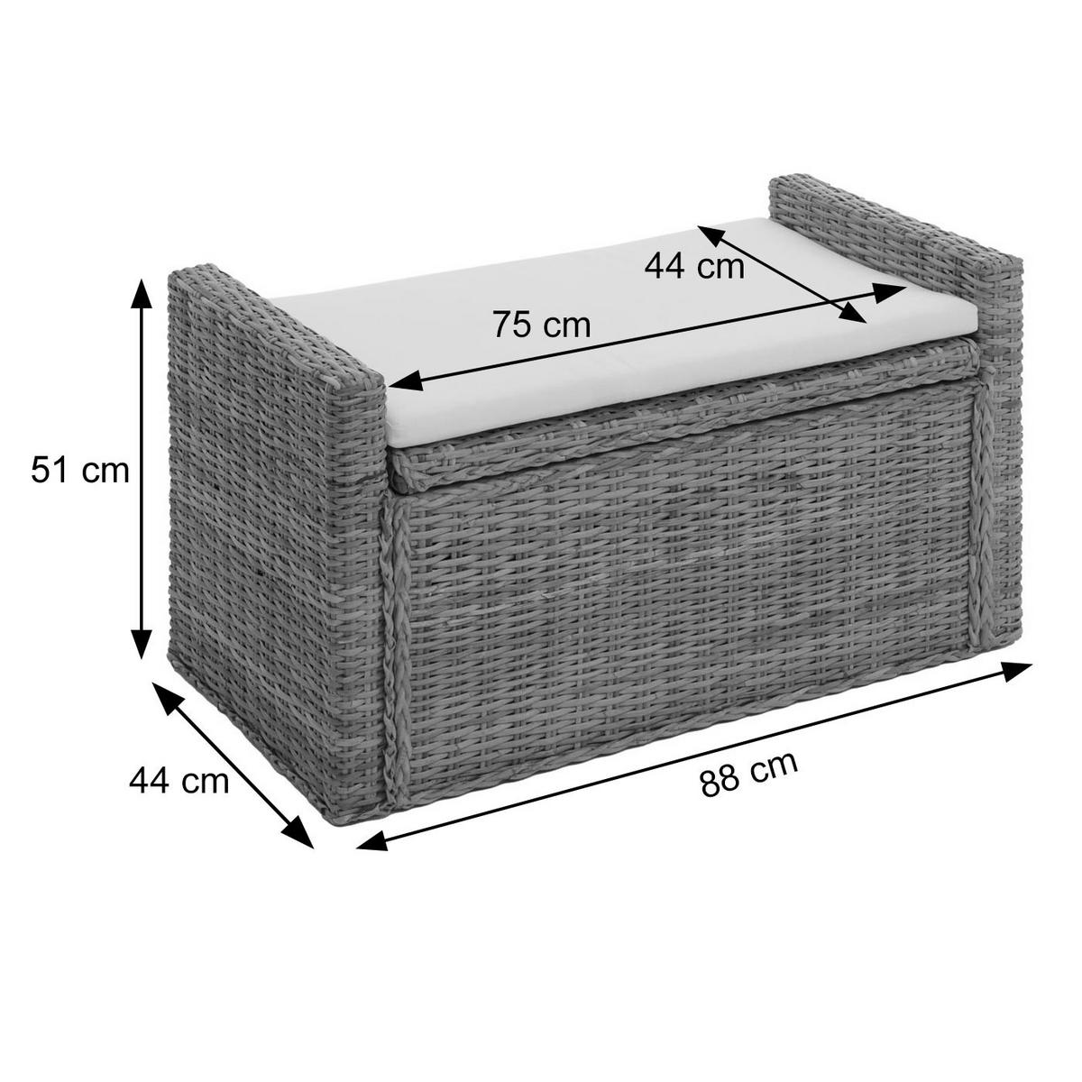 AUFBEWAHRUNGSTRUHE Grau, Braun - Braun, Holz (88/51/44cm) - MCW