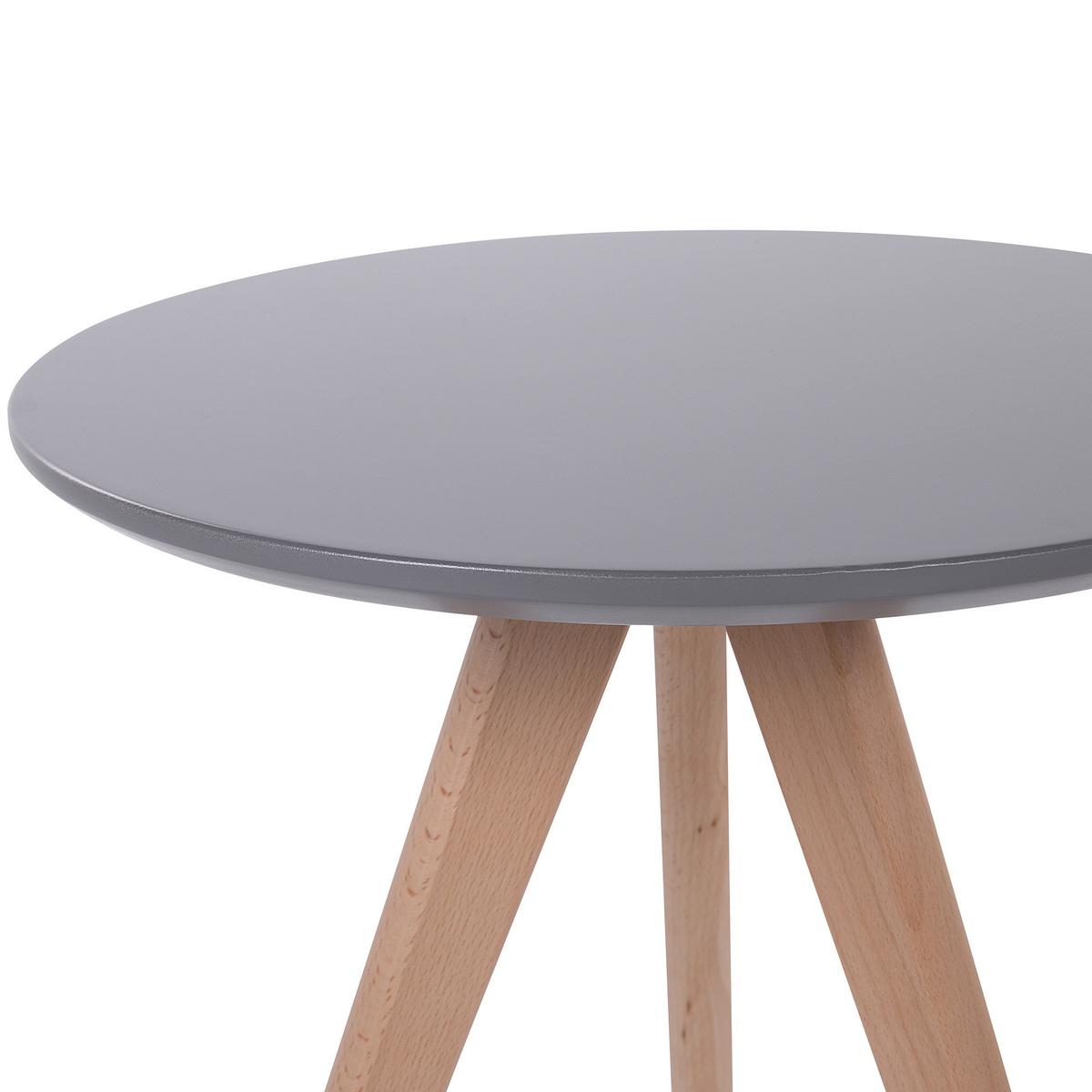COUCHTISCH 3er Set Rund Grau, Hell Holz Vegas - Grau, Holzwerkstoff (48/48/46cm) - Beliani
